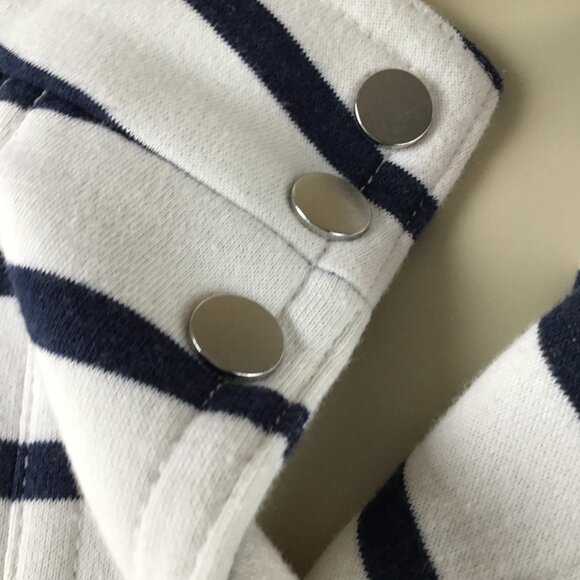 LOFT Draw String Long Sleeve Striped Jacket Top Sz M/L - Picture 5 of 11